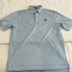 Peter Millar Light Blue Striped Polo